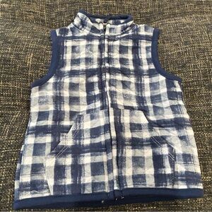 Kyle & Deena Baby Plaid Sleeveless Zip Vest Blue